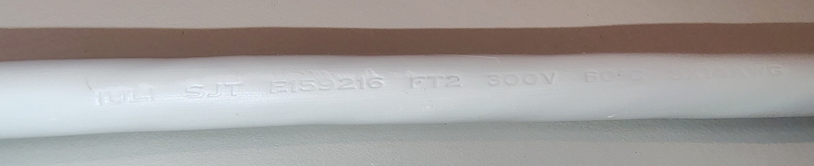 Power cord specifications and UL markings.