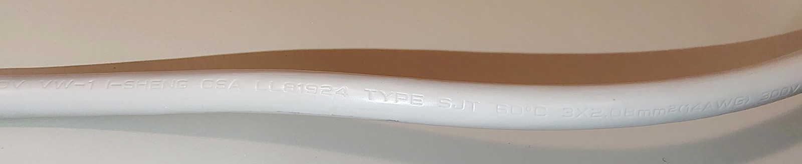 Cord markings showing CSA and manufacturer information.