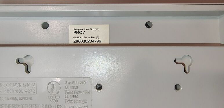 Serial-number label identifying the documented PRO7 specimen.