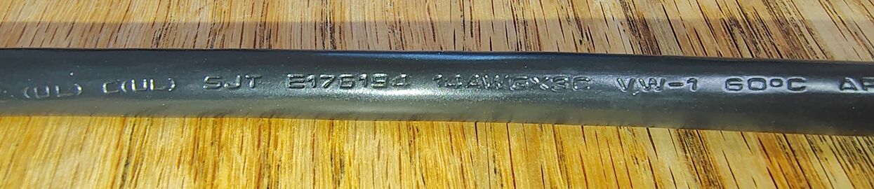 Apollo SJT 14/3 cord marking from Staples 33895-US.