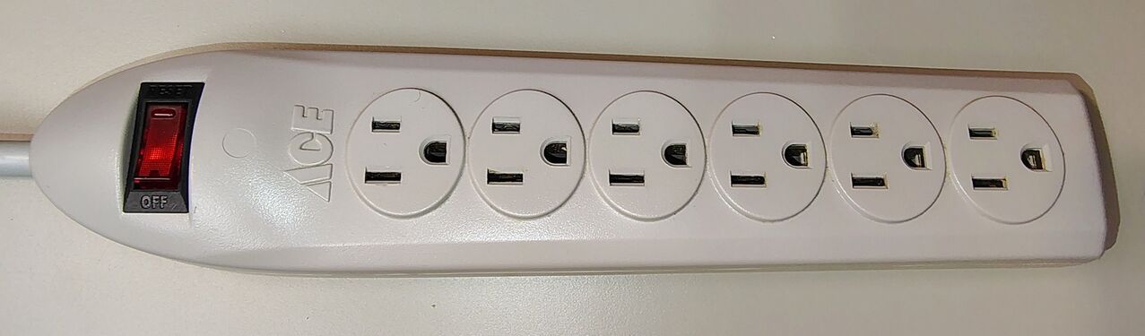 Power tap connected to power with the illuminated rocker switch in the ON position.