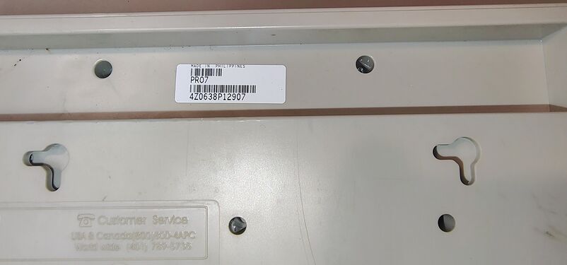 Serial-number label identifying the documented PRO7 specimen and indicating manufacture in the Philippines.