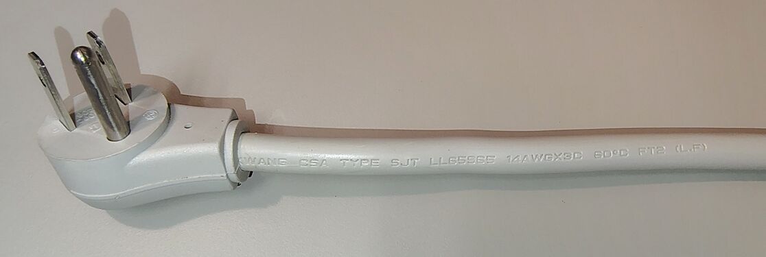 Right-angle attachment plug and adjacent cord markings showing Chung Kwang manufacturer identification.