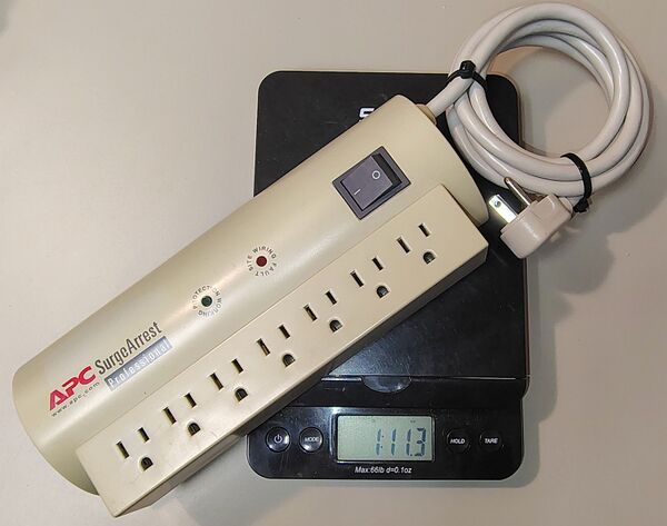 APC SurgeArrest Professional PRO7 on a digital scale.