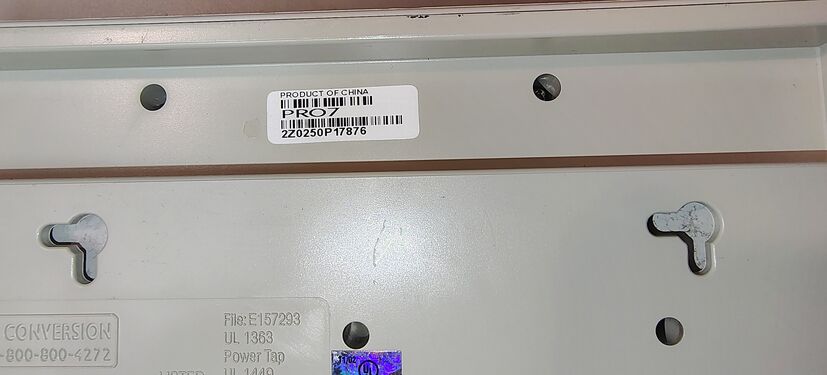 Serial-number label identifying the documented PRO7 specimen.
