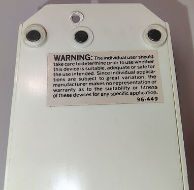 Underside warning and liability notice.