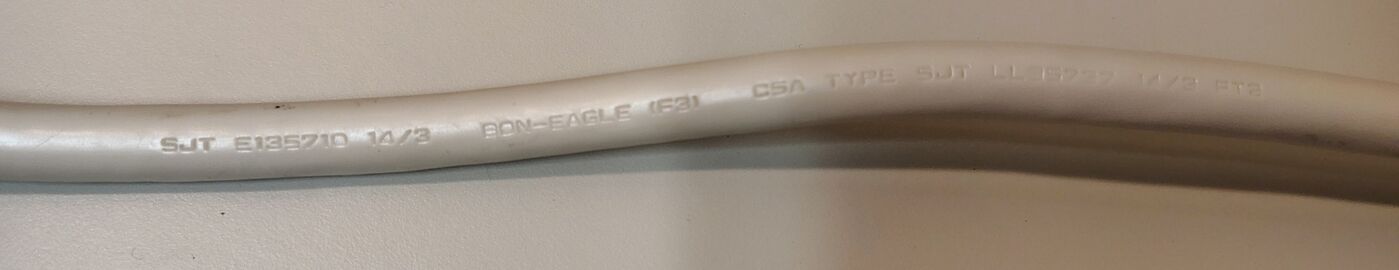 Bon-Eagle SJT 14/3 cord marking from APC PRO7 (1996).