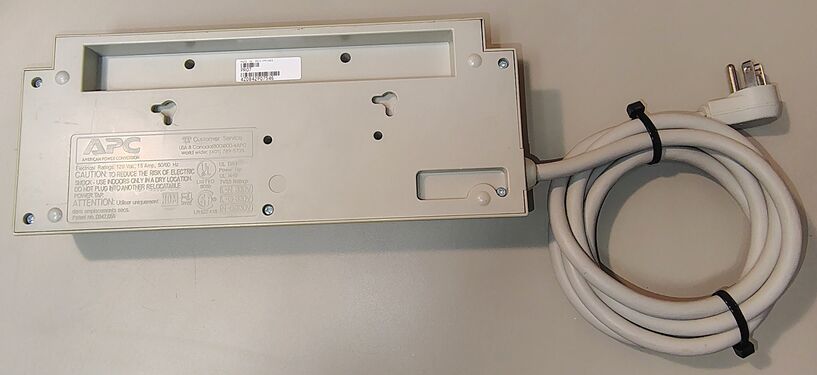 Underside view showing labels and mounting provisions.