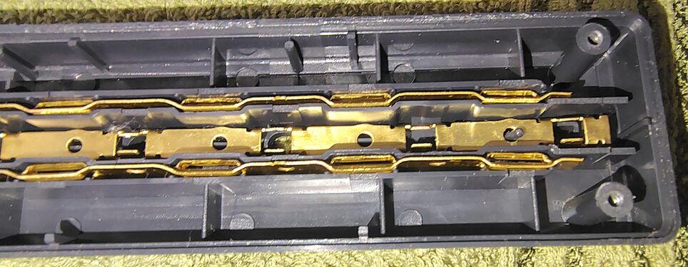 Outlet-end detail of the power-distribution assembly.
