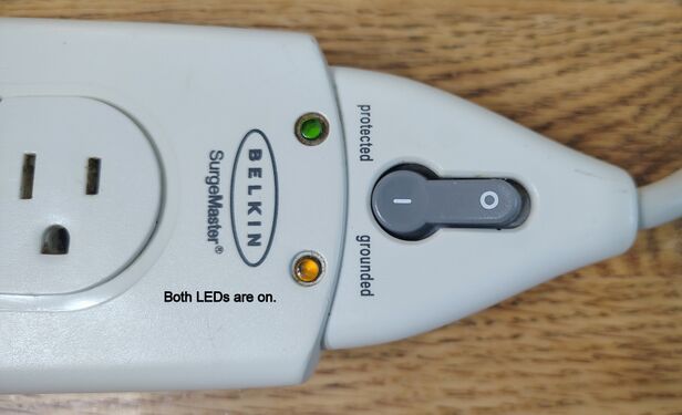 Protected and Grounded indicators illuminated.