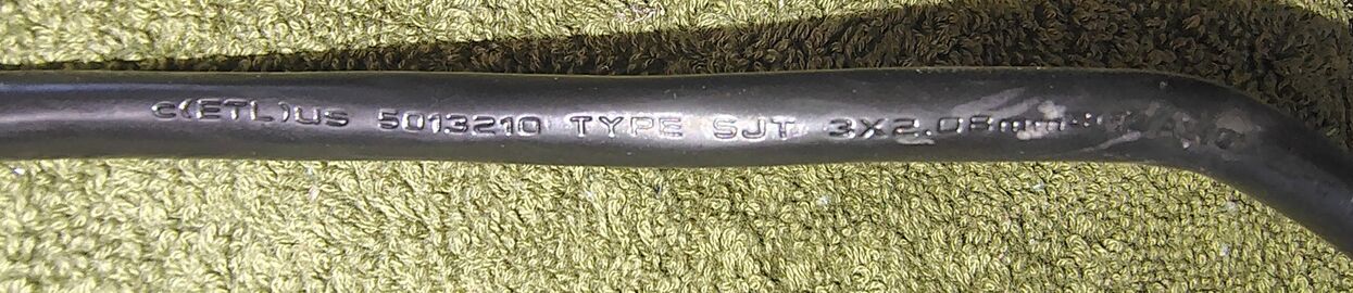 Kingtec SJT 14/3 cord marking from Amazon Basics 270103-B.