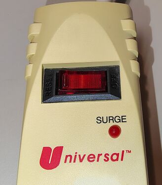 Control section showing the power switch and surge indicator.