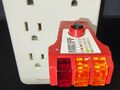Outlet test showing correct wiring and operation.
