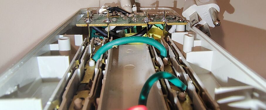 View through the outlet bus structure toward the main surge suppression board.