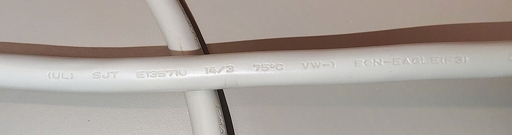 Bon-Eagle SJT 14/3 cord marking from Universal 71632.