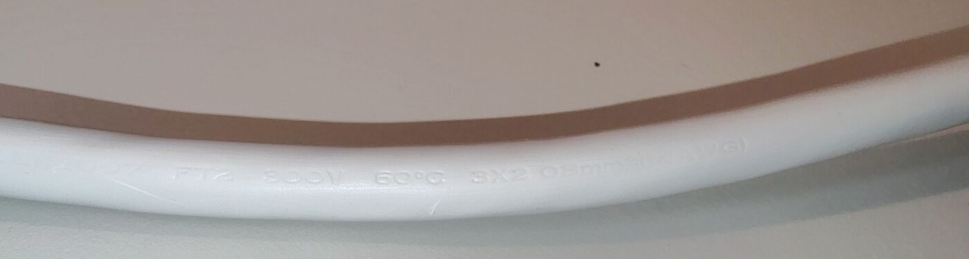 Additional power cord specifications.