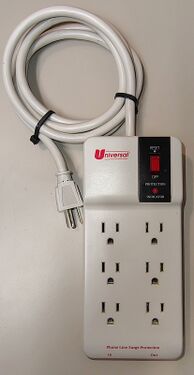 Universal 71637 six-outlet surge protector.