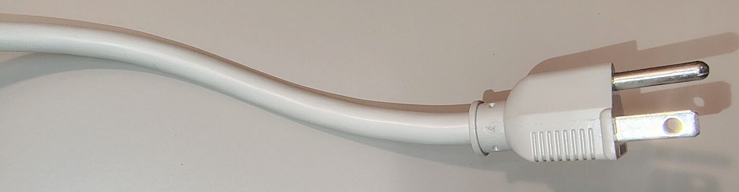 Attached six-foot power cord and molded straight-blade attachment plug.