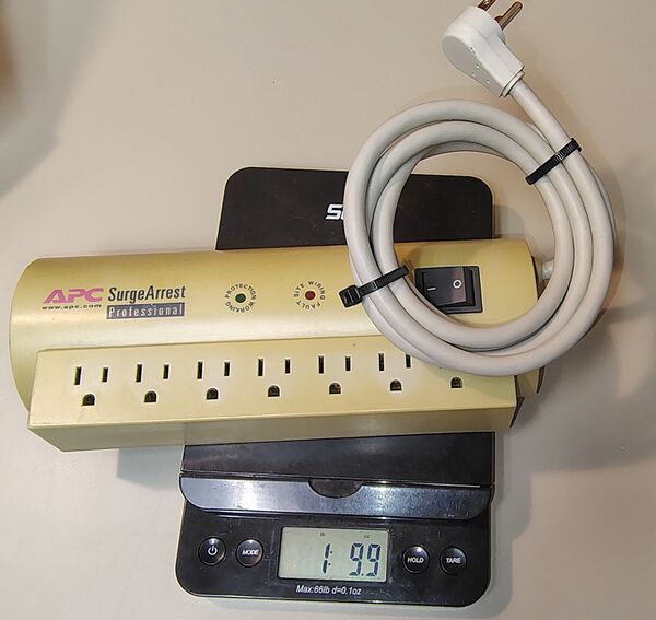APC SurgeArrest Professional PRO7 on a digital scale.
