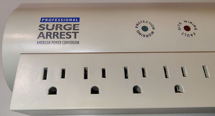 Early Professional SurgeArrest logo and indicator lights.