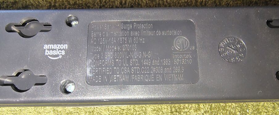 Product identification and certification markings.