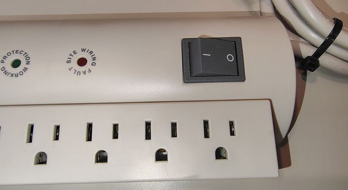 Power switch, protection indicator, and site wiring fault indicator.