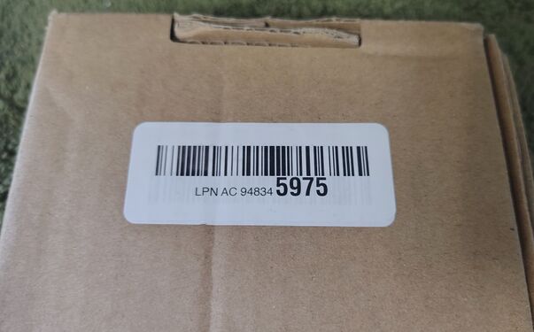 Amazon Resale logistics label.