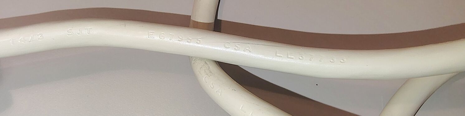 Power cord markings and construction details.