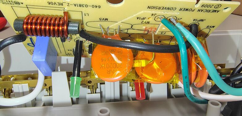 MOV surge suppressors and filtering components.