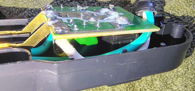 Side view of the surge-protection circuit board.