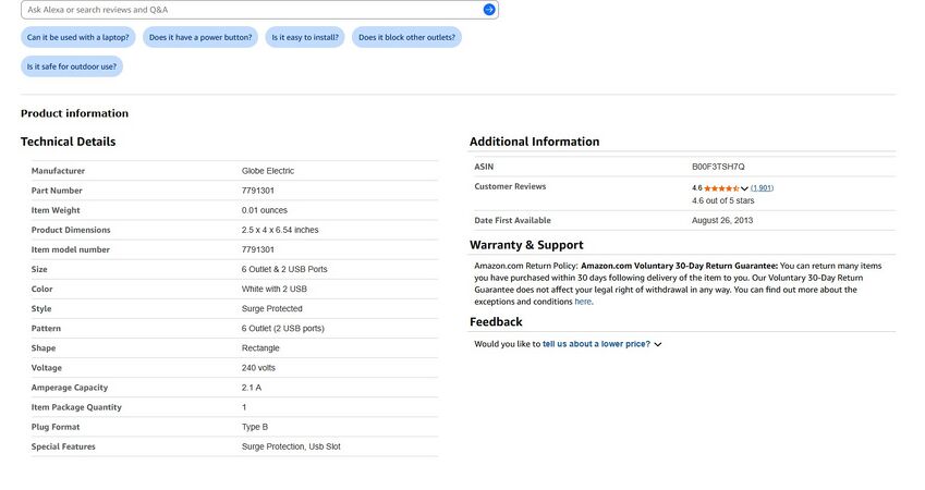 Amazon.com product information showing technical specifications and August 26, 2013 catalog availability date.