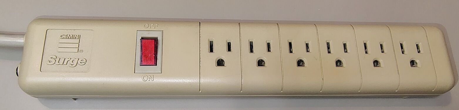 VG307 plugged in with the rocker switch in the ON position.
