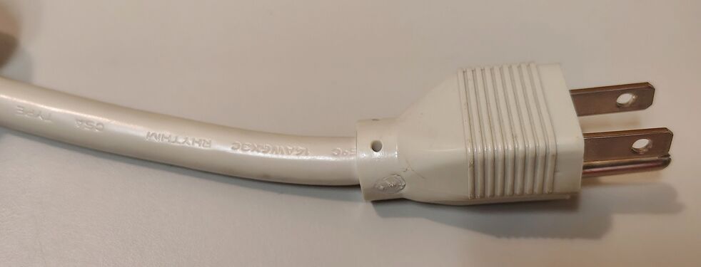 Grounded power plug and cord.