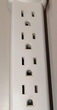 Four of six grounded AC outlets.