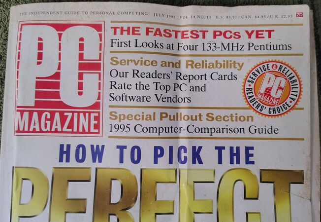 Cover of the July 1995 issue of PC Magazine featuring the Perfect Computer Comparison Guide.