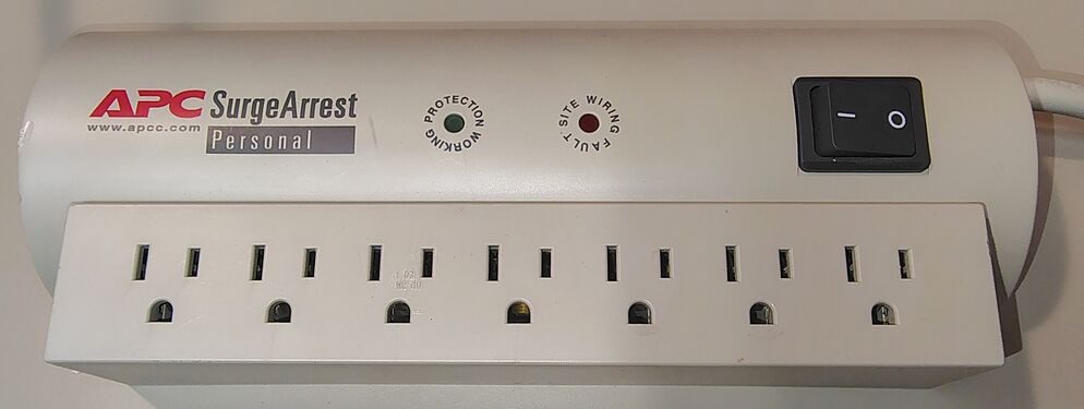 Connected to utility power with the rocker switch in the OFF position.