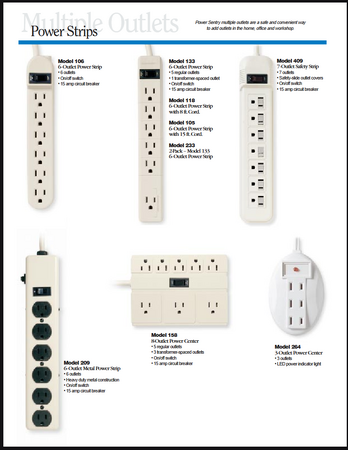 PowerSentry outlet adapters and outlet expanders (June 2003).