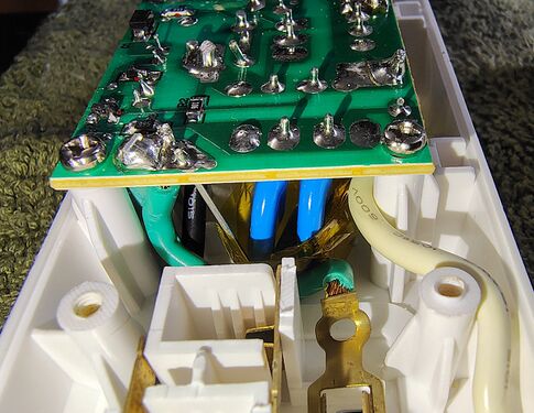Control-section circuitry and surge-protection components.
