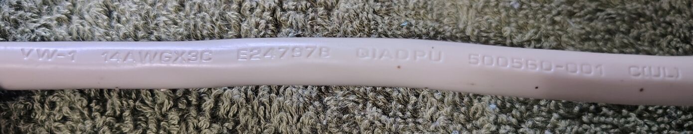 QIAOPU SJT 14/3 cord marking from Yun YY-6CS.