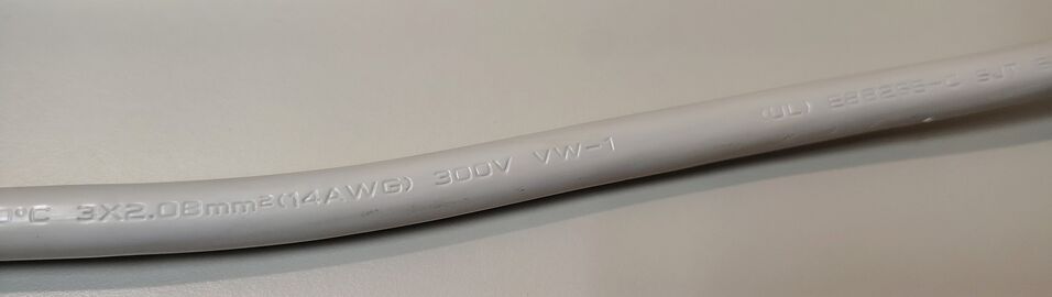 UL file number E88265-C, VW-1 flame rating, and conductor specifications.