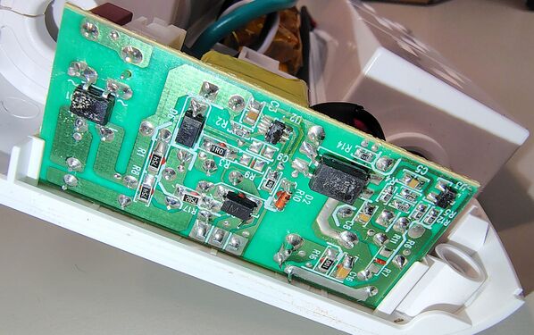 Underside of the USB charging circuit board.