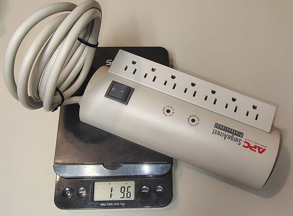 APC SurgeArrest Professional PRO7 on a digital scale.