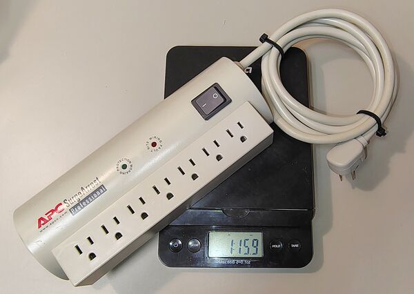 APC SurgeArrest Professional PRO7 on a digital scale.