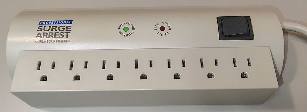 Protection Working indicator illuminated with the rocker switch in the ON position.