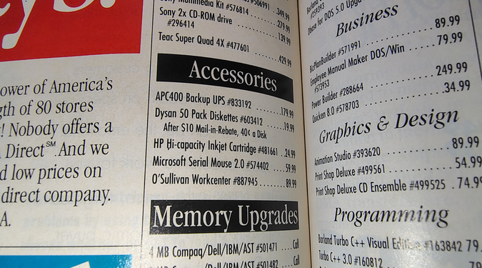 Close-up showing APC 400 Backup UPS pricing.